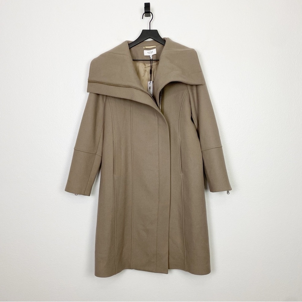 Reiss Roxi Wool Blend Coat in Taupe - Picture 4 of 8